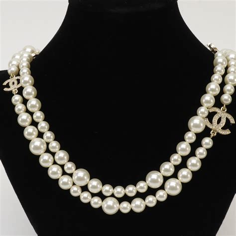 chanel double strand pearl necklace|cost of chanel pearl necklace.